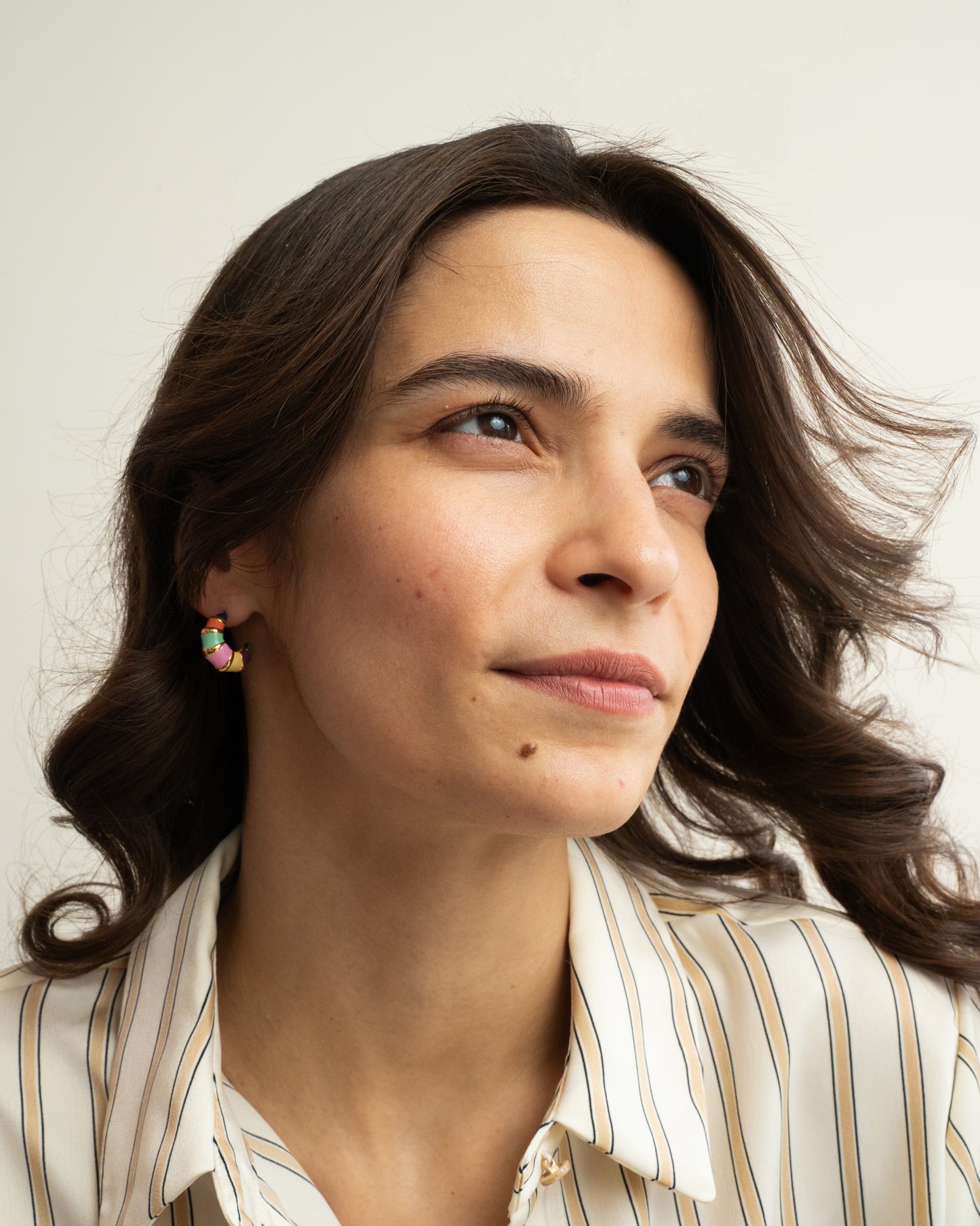 Croissant Enamel Earrings