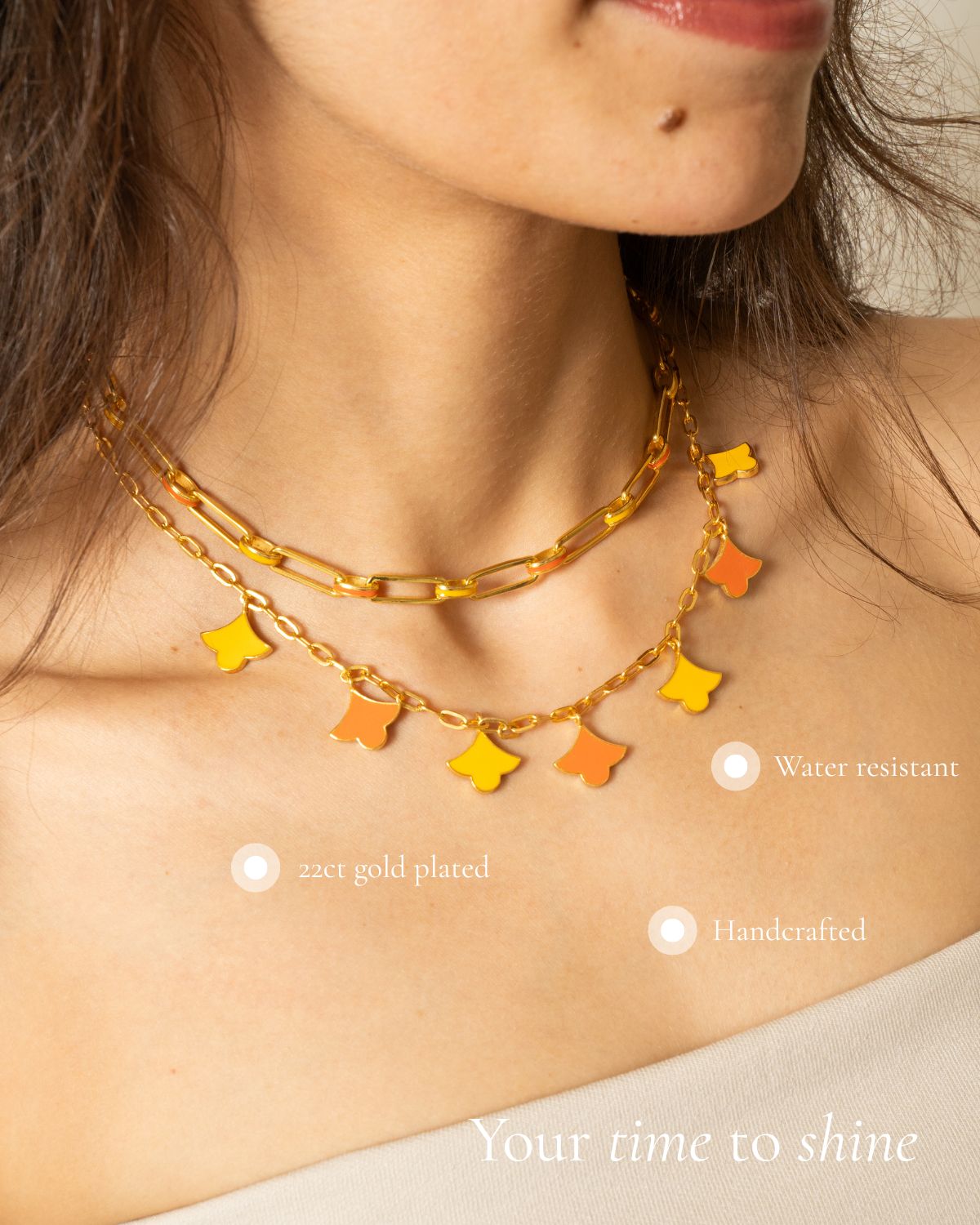 Sunset Buti Charm Necklace