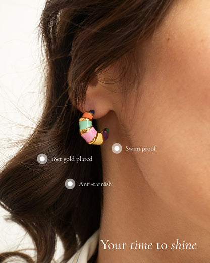 Croissant Enamel Earrings