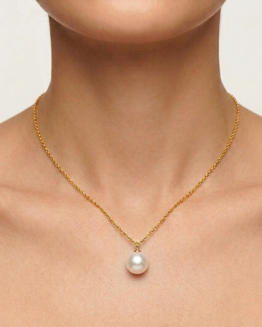 June Birthstone Necklace- Natural Pearl