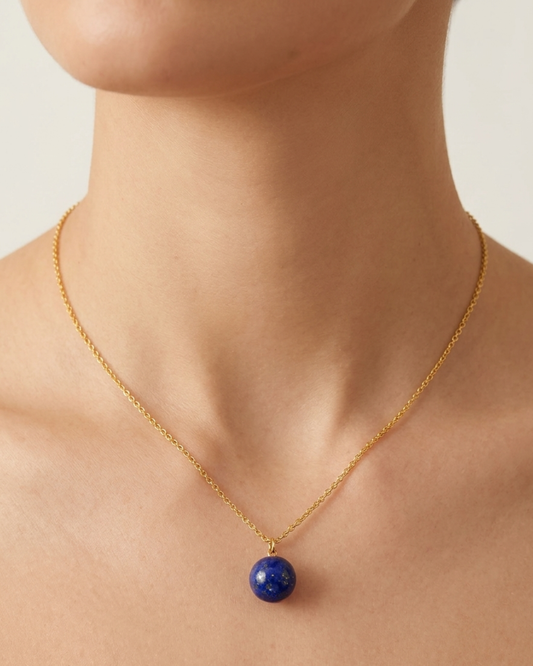 September Birthstone Necklace- Lapis